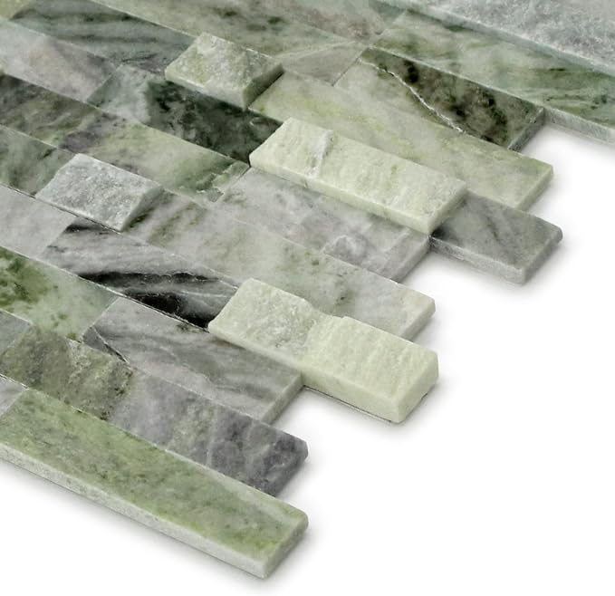 SUNWINGS 5-Sheet Peel and Stick Mosaic Natural 3D Stone Self Adhesive Marble - Image 3