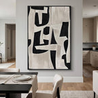 Extra Large Framed Black and White Abstract Wall Art - Image 4
