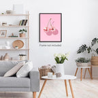 jkahh Pink Disco Ball Cherry Poster Retro Funky Preppy Fruit Wall Art Trendy - Image 4