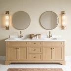 WallBeyond Round Wood Mirror 24 inch Circle Wall Mirror - Image 5