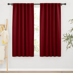 RYB HOME Living Room Curtains 63 inch Length, Burgundy Red, 2 Panels by RYBHOME