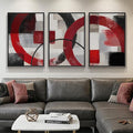 Large Framed Red Black White Abstract Wall Art by Cuspin