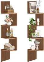 HOOBRO Corner Shelf Wall-Mounted, 4-Tier Corner Bookshelves by HOOBRO