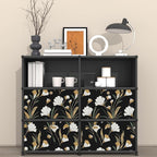 Laatse Black Gold Peel and Stick Wallpaper White Floral Contact Paper 17.5in x - Image 3