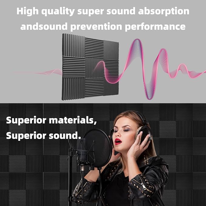 24 Pack Sound Proof Foam Panels |1"×12"×12" Quick-Recovery Soundproof Wall - Image 4