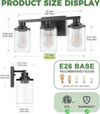 DORESshop 17 Inch Bathroom Light Fixtures, 3-Light Black Bathroom Lighting - Image 6