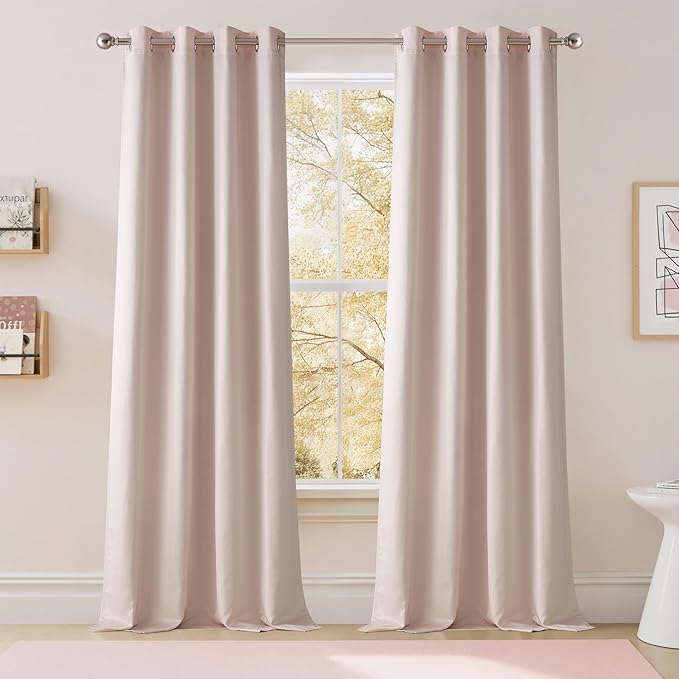 NICETOWN 100% Blackout Window Curtain Panels 84" Long, 2 Pieces, 52 inches Wide by NICETOWN