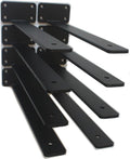 10 Pack - 12 inch Black Hidden L Shelf Bracket Iron Floating Shelf Brackets by MHMYDZ