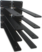 10 Pack - 12 inch Black Hidden L Shelf Bracket Iron Floating Shelf Brackets by MHMYDZ