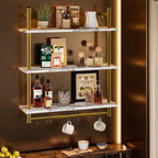Bestier 31" Industrial Pipe Shelving, Floating Kitchen Wall Shelves 3 Tier - Image 9