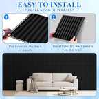 Nuanchu 90 Pcs 3D Slat Wall Panels, Paintable Waterproof Textured Tiles - Image 4