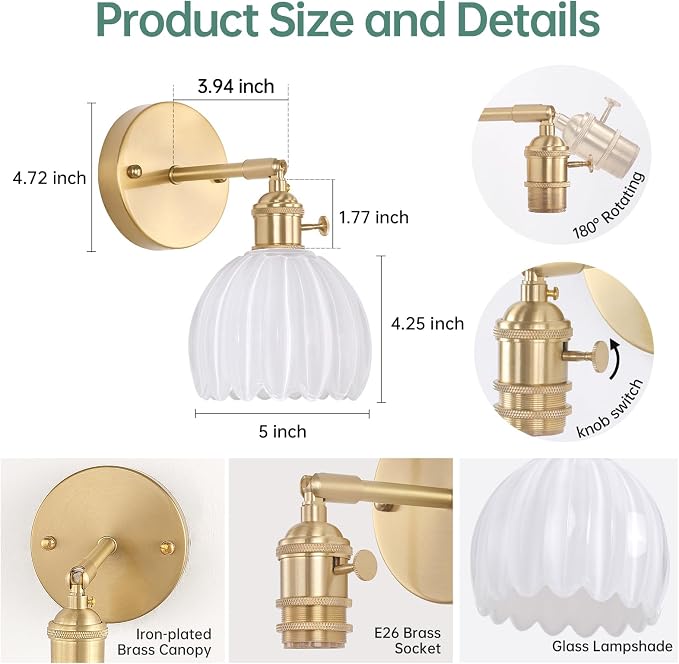 Shenmoyl Vintage Wall Sconces - Image 6