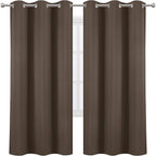 LEMOMO Chocolate Brown Thermal Blackout Curtains/42 x 72 Inch/Set of 2 Panels - Image 2