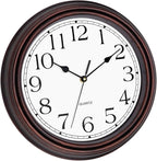 Foxtop 12 Inch Wall Clocks Battery Operated Silent Non-Ticking Classic Vintage - Image 2