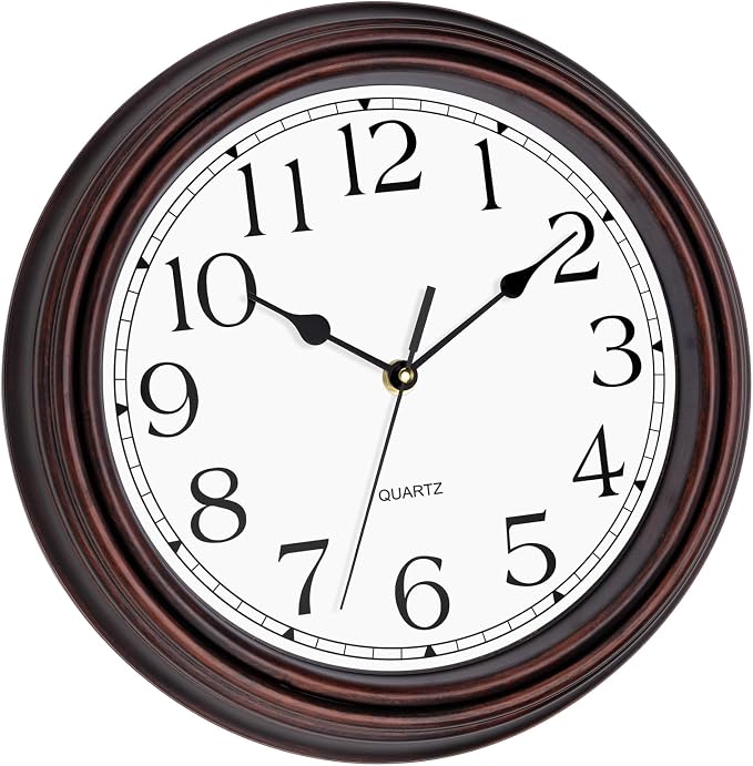 Foxtop 12 Inch Wall Clocks Battery Operated Silent Non-Ticking Classic Vintage - Image 2