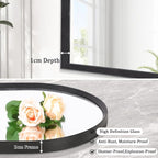 Black Arched Bathroom Wall Mirror Brushed Metal Vanity Wall Mounted Mirror - Image 2