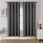 CUCRAF Light Grey Blackout Curtains 63 inch Length 2 Panels Set, Rod Pocket by CUCRAF