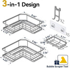 YASONIC Shower Caddy Corner, No Drilling Shower Organizer Corner - Image 2