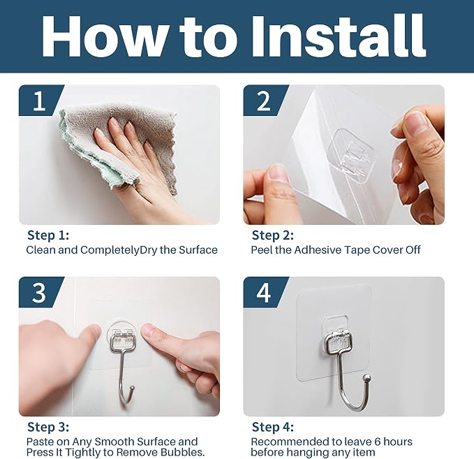 Antimbee 10-Pack All-Purpose Large Adhesive Hooks - Image 7