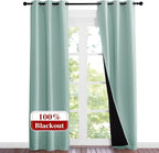 NICETOWN Aqua Blue Blackout Curtains 84 inches Long, Full Light Blocking Drapes - Image 2
