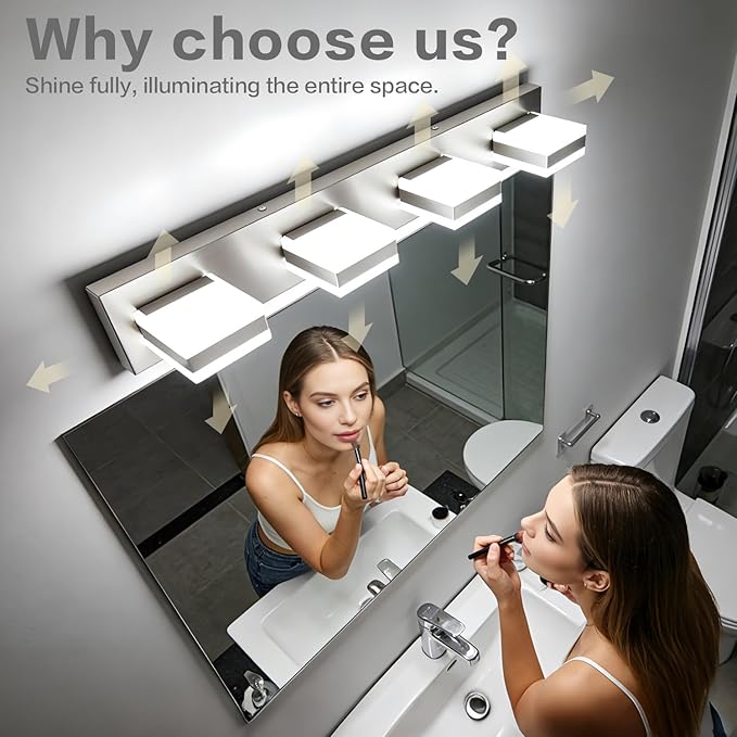 SOLFART Bathroom Vanity Lights, Adjustable Brushed Nickel Vanity Light - Image 7