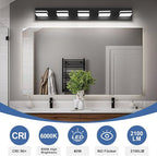Modern LED Bathroom Lights Fixtures, Metal Black Acrylic Wall Lighting - Image 4