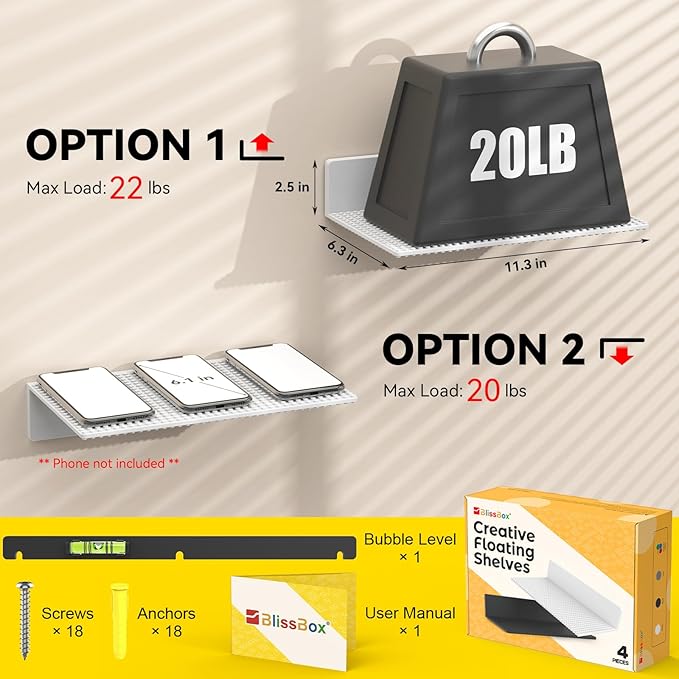 BlissBox 4-Pack Large Display Shelves - Image 4