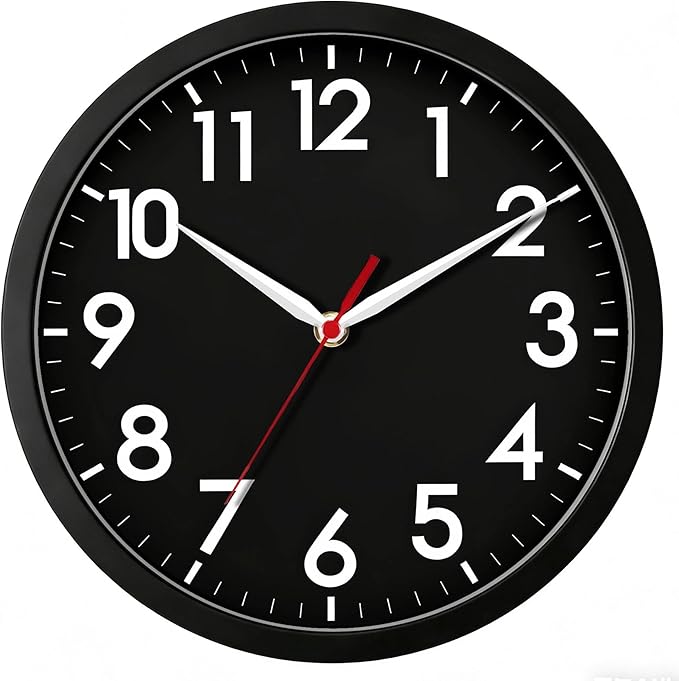 AKCISOT Wall Clock 8 Inch Silent Non-Ticking Modern Clocks Battery Operated by Akcisot