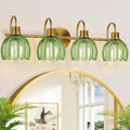 4-Light Bathroom Light Fixtures, Vintage Bathroom Vanity Lighting Fixtures Over by Meybiok