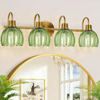 4-Light Bathroom Light Fixtures, Vintage Bathroom Vanity Lighting Fixtures Over by Meybiok