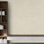 SHUFA Gray Beige Cotton-Like Textured Grasscloth Wallpaper Matte Thick Real - Image 8