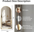 Beauty4U 71" x 32" Arched Full Length Mirror, HD Tempered Glass Floor Mirror - Image 6