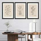 YWJKWLGS Vintage Botanical Wall Art 11x16 Inch Set Of 3 Wooded Framed - Image 7