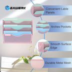 Gawerk 3 Tier Hanging Wall File Organizer, Mesh Mail Paper Orgnization Hanging - Image 3