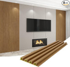 8-Pack WPC Wall Panels 118’’ x 6.1’’ 3D Slat Wall Panel Acoustic Wall Paneling by Unknown