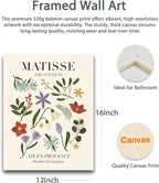 HesenDot 16x12IN Matisse Wall Art, Framed Canvas Bathroom Wall Art Pictures - Image 4