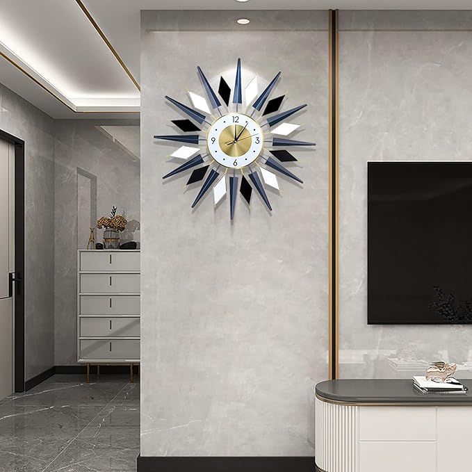 Large Metal DecorativeSilent Non-Ticking Modern Big Wall Clocks - Image 3