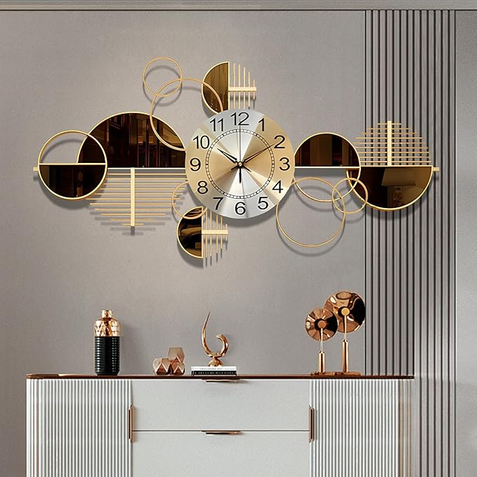 Metal Wall Clock Decorative 3D Metal Wall Art Clock by Unknown