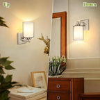 Set of 2 Wall Sconces for Bathroom, Modern Vanity Light Fixtures, Nickle Wall - Image 4