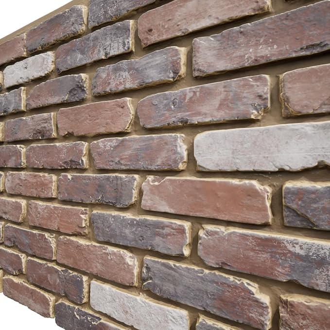 EverStone Aged Brick Faux Brick Panel, 46 7/8"W x 27"H x 1 1/4"D, Smokey Rose - Image 7