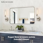 MOKATNG Wall Sconces Set of Two, Brushed Nickel Bathroom Sconces - Image 5