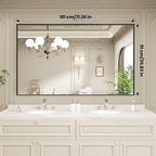 LOAAO Black Bathroom Mirror 72"X36" - Image 9