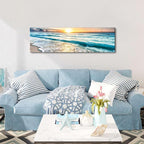 Sunrise Ocean Beach Canvas Wall Art Coastal Room Decor Nature Pictures - Image 5