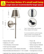 KDG Cordless Wall Sconces Set of 2, Wireless 5200mAh Rechargeable Battery LED - Image 5