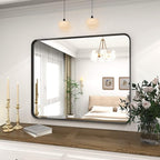 VooBang Bathroom Mirror 24x32 inch, Modern Round Corner Bathroom Vanity Mirror - Image 7