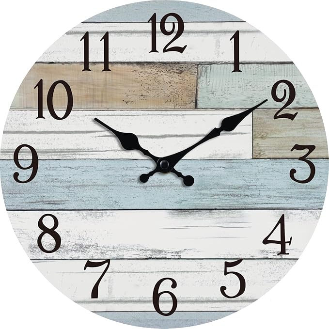 KECYET Wall Clock Battery Operated 14 Inch Large Silent Non Ticking Coastal by KECYETWALLCLOCK