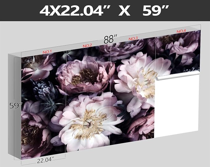 XMPMBM-Purple Peony Floral Fabric Wallpaper Living Room Bedroom Bathroom Wall - Image 4