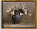 InSimSea Framed Canvas Print, Roses in Vase Classical Oil Paintings by InSimSeaArt