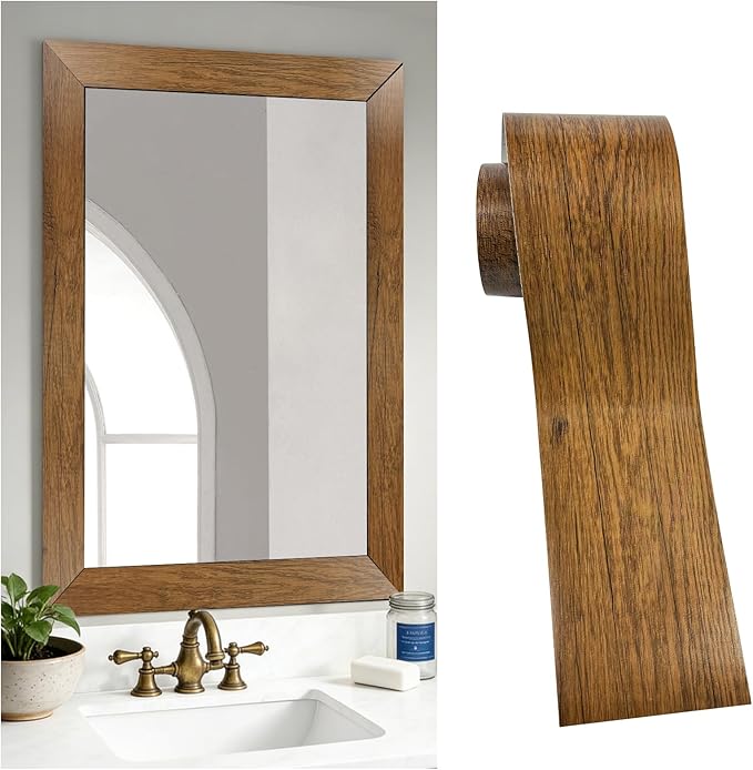 DESOMINOR 32FT Peel &Stick Wood Grain Wallpaper Border Removable Waterproof by DESOMINOR