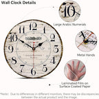 8 Inch Wall Clock Easy to Read Arabic Numerals Wooden Round Wall Clock Silent - Image 2